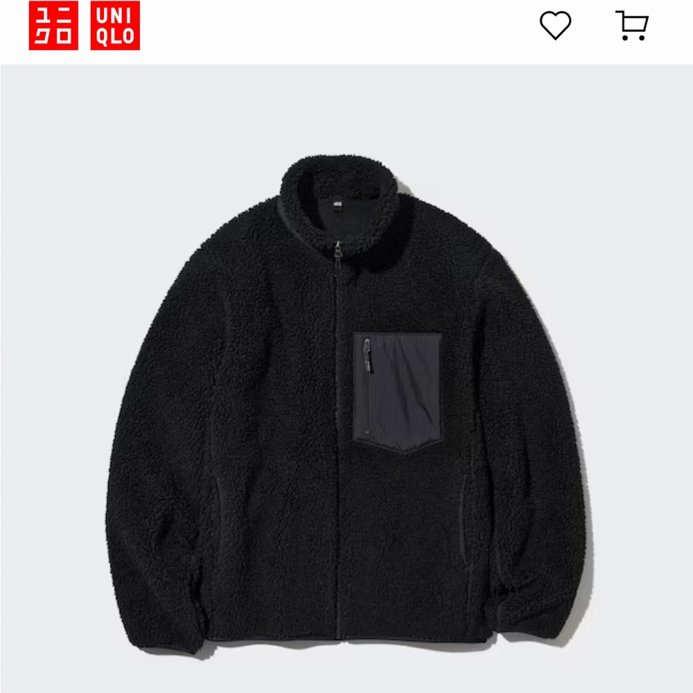 Uniqlo Black Sherpa Jacket Size L